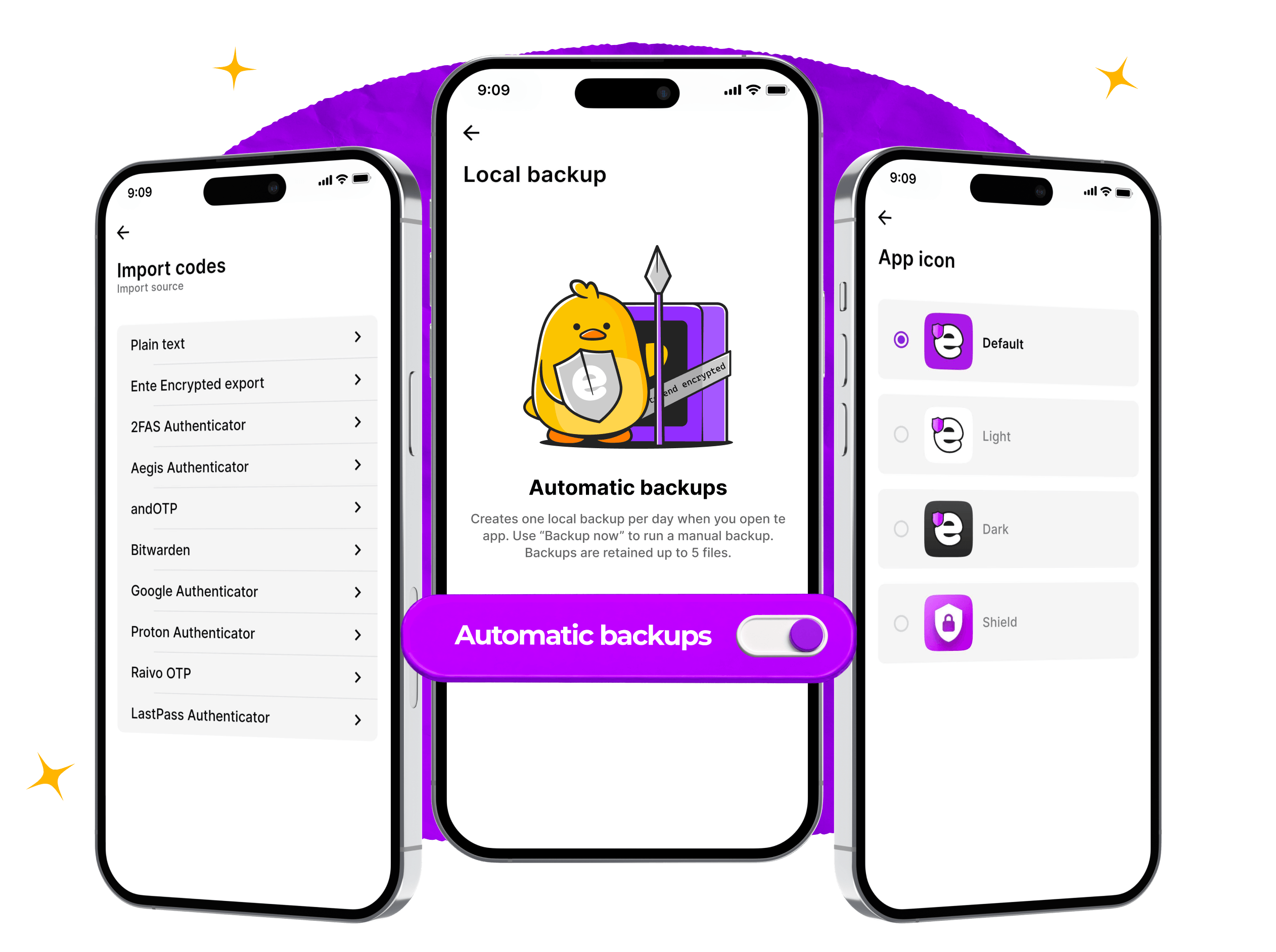 Illustration of updates to Ente Auth