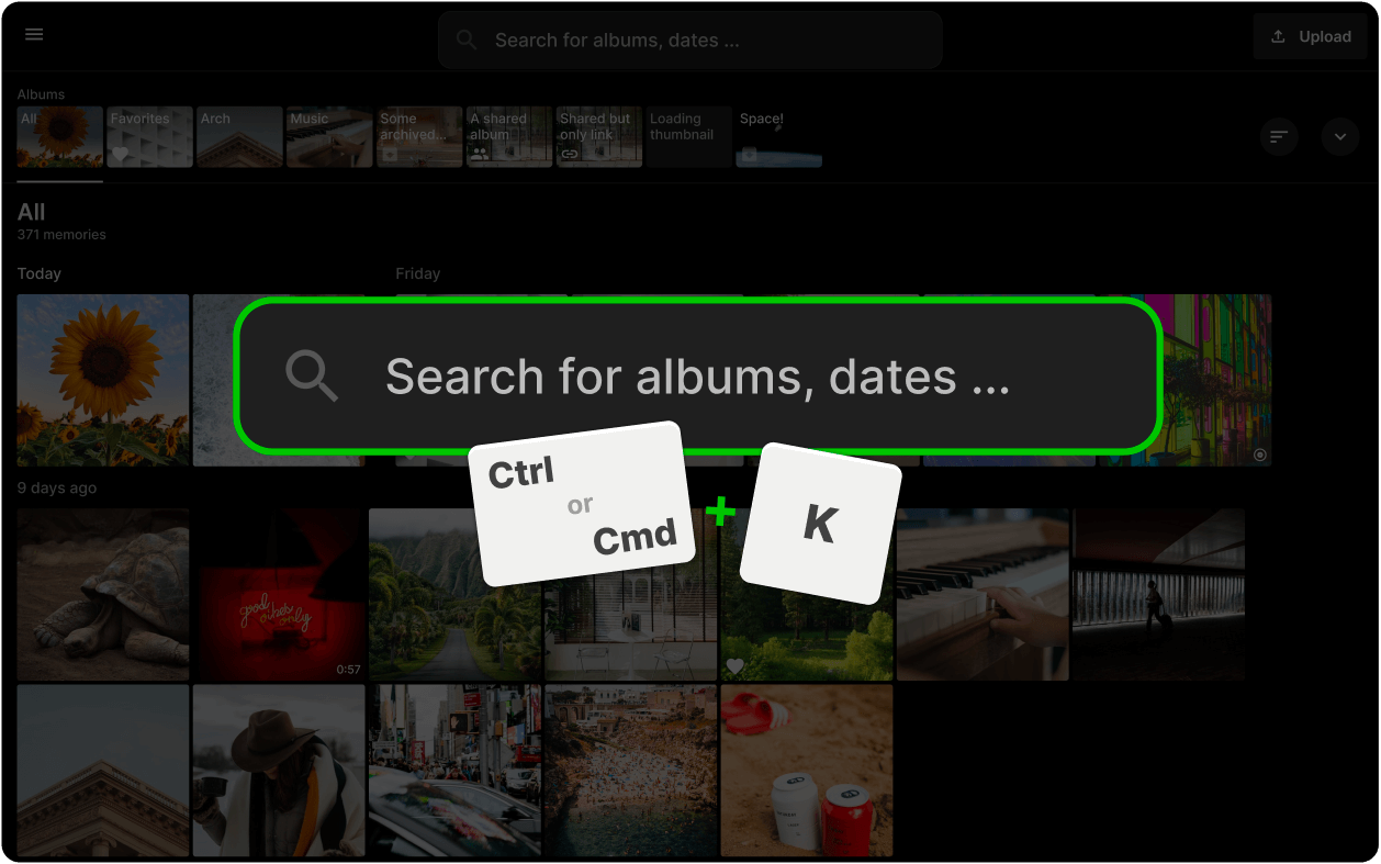 Command K search feature