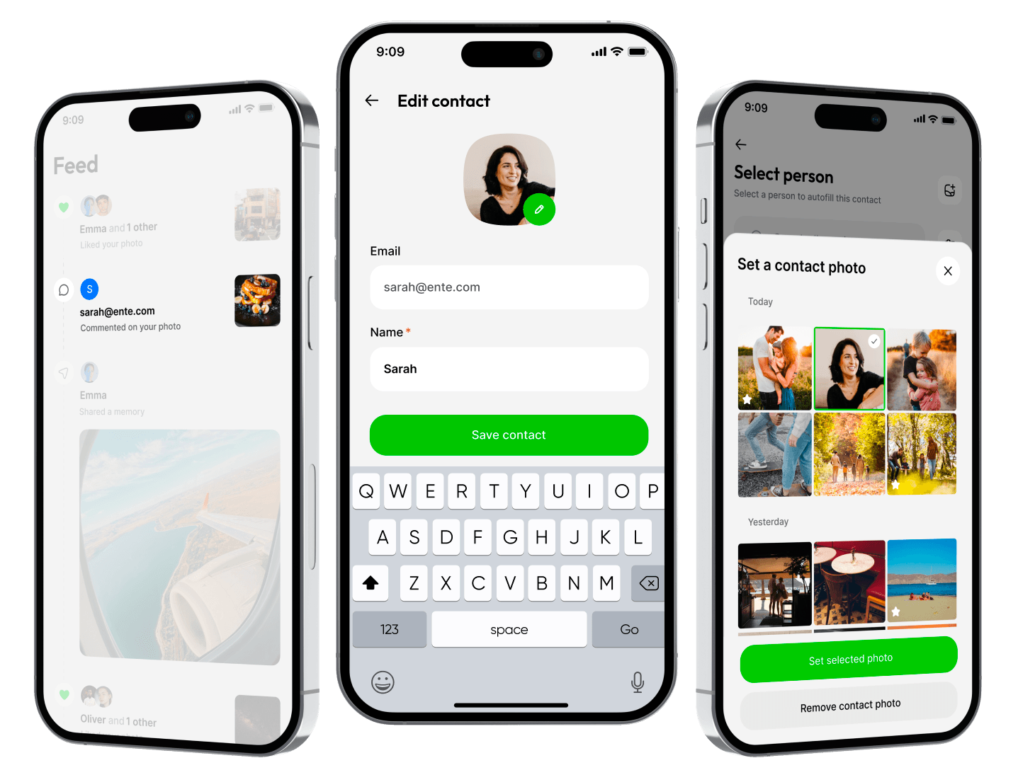 Illustration of the contacts feature