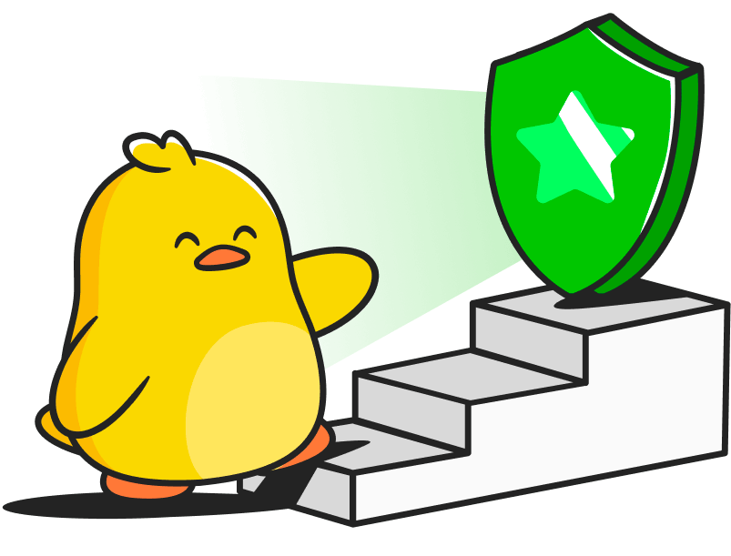 Illustration of Ducky and a shield