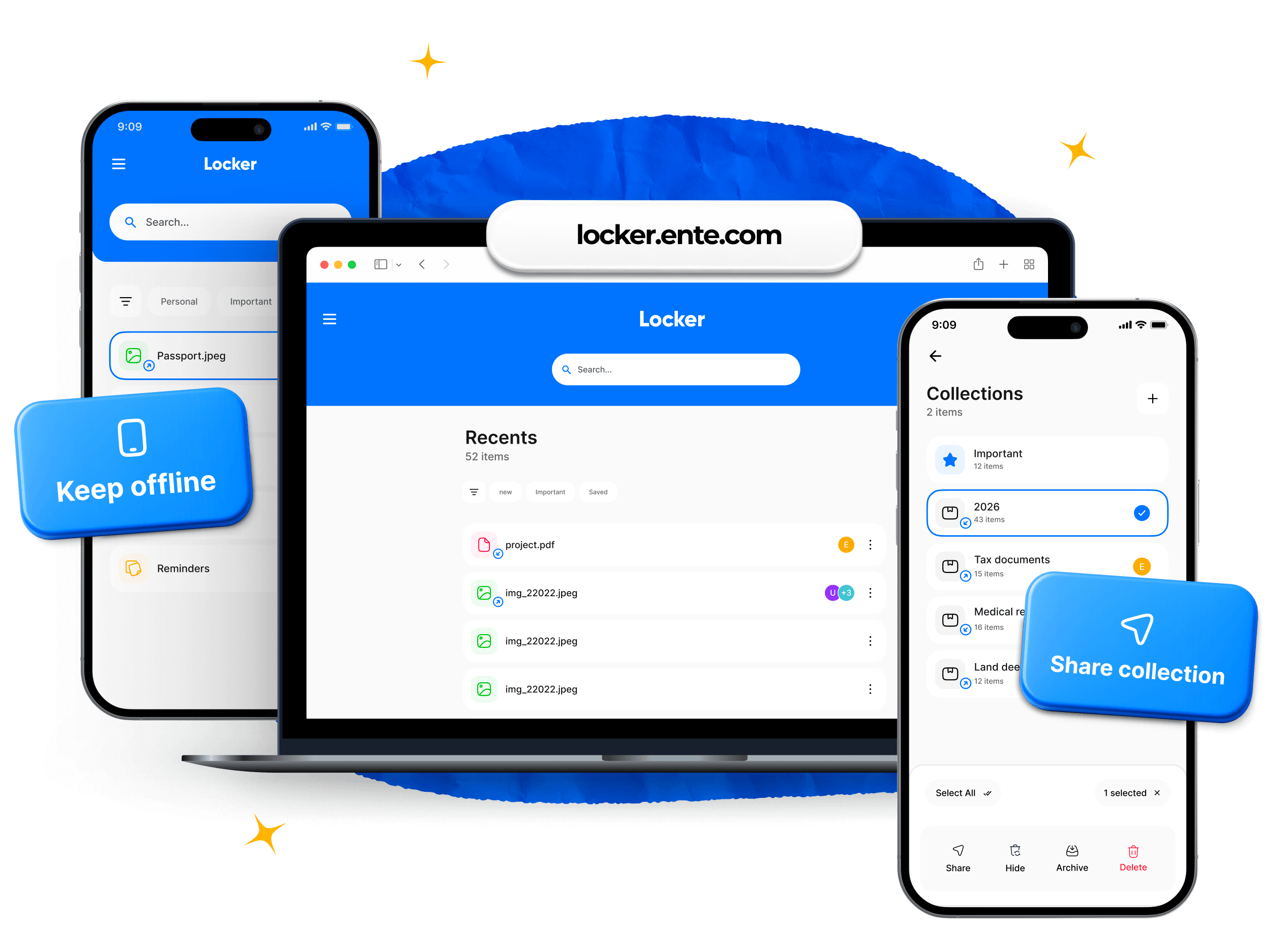 Illustration of updates to Ente Locker