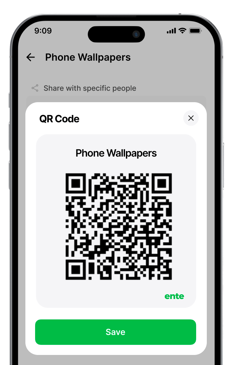 Illustration of QR Code for public albums