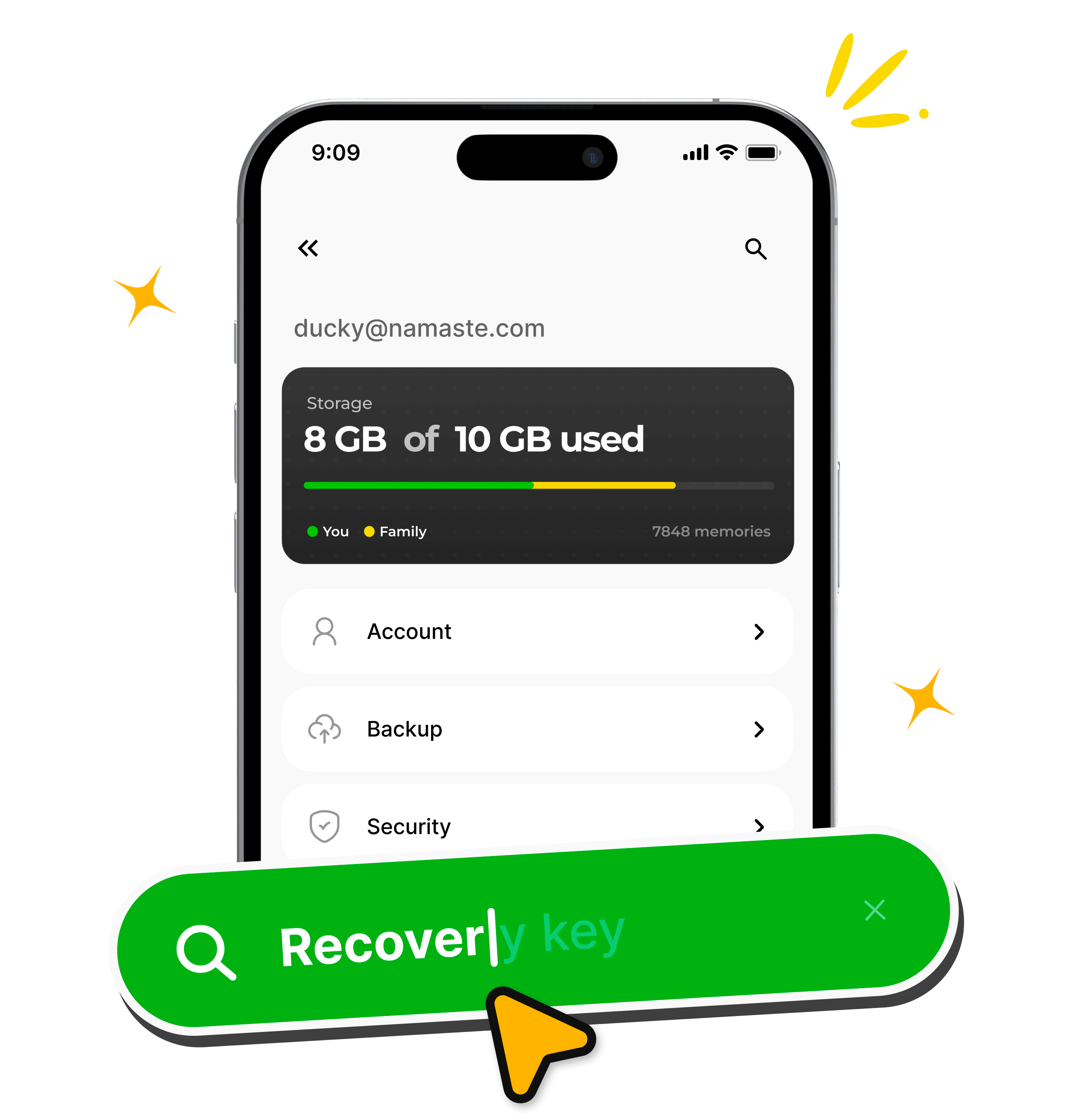 Illustration of new Settings on Ente Photos