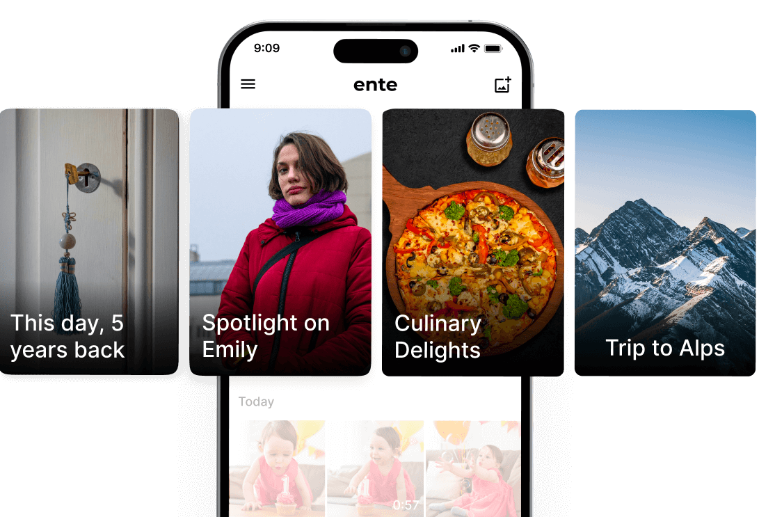 Illustration of memories on Ente Photos