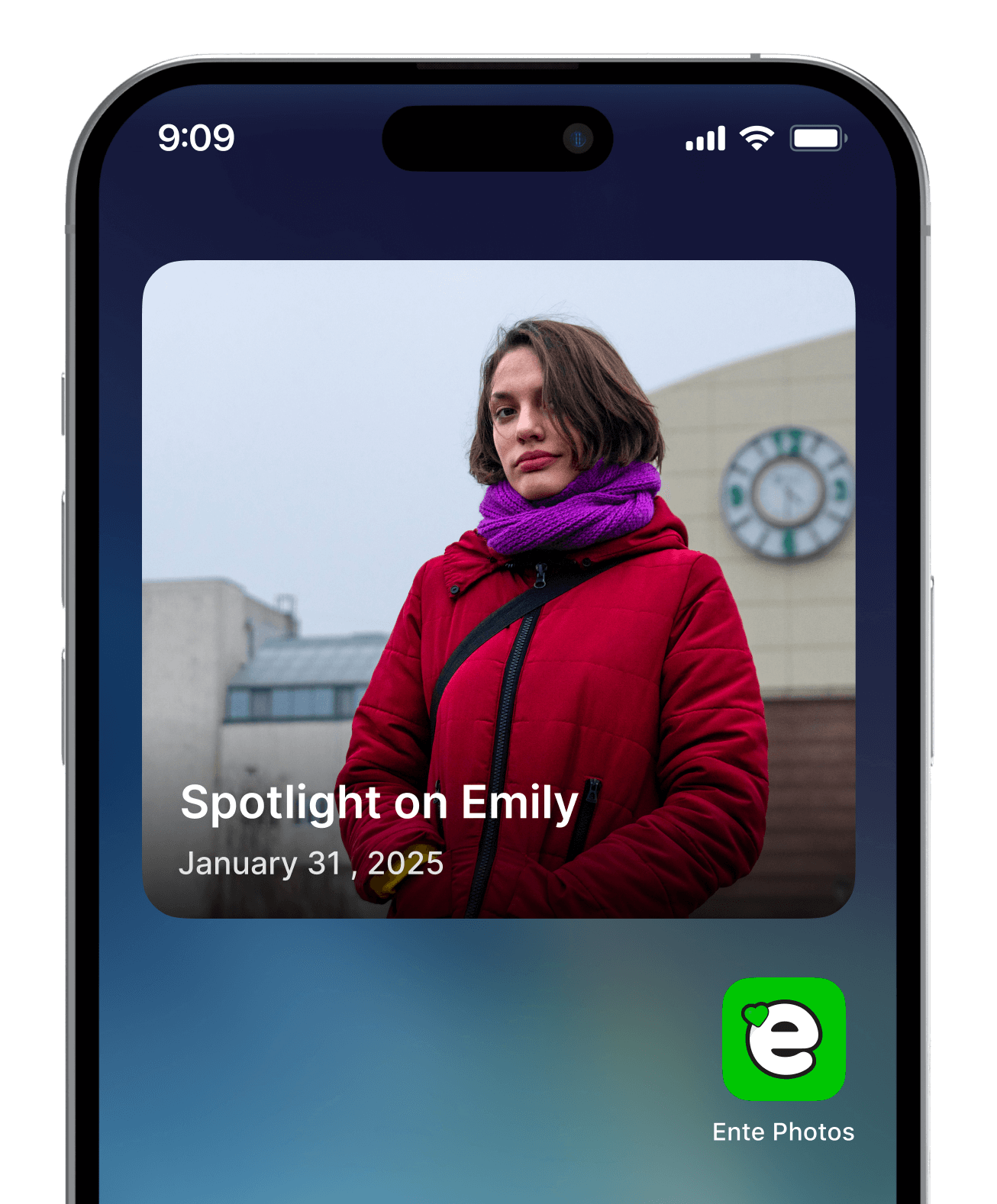 Illustration of homescreen widgets on Ente Photos